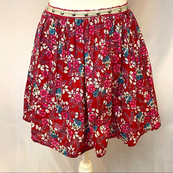 Lily White Red Floral Studded Skirt - Picture 1 of 4